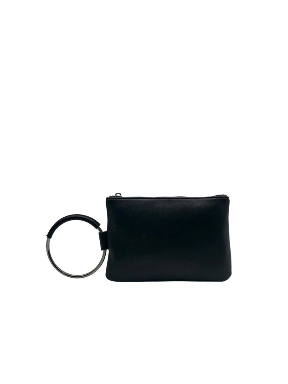 I.N.C. Black Faux Leather Charlii Bangle Crossbody Bag